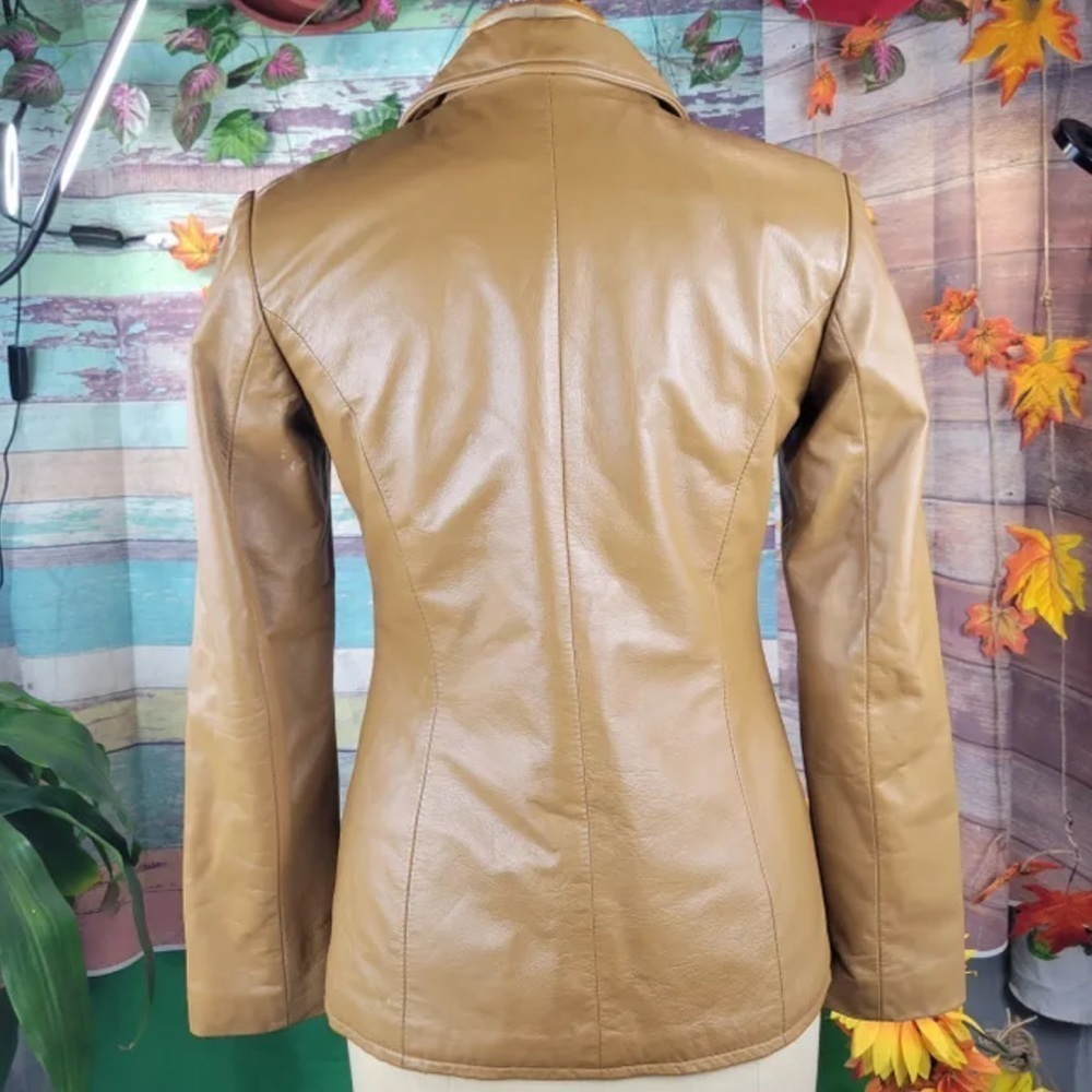 CUIR OLYMPIC Leather vintage jacket, tan - Picture 7 of 7